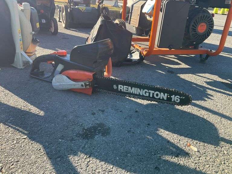 Remington electric chainsaw, 16”bar/chain, item comes from locale sales/repair shop, sells as-is for parts of repairs