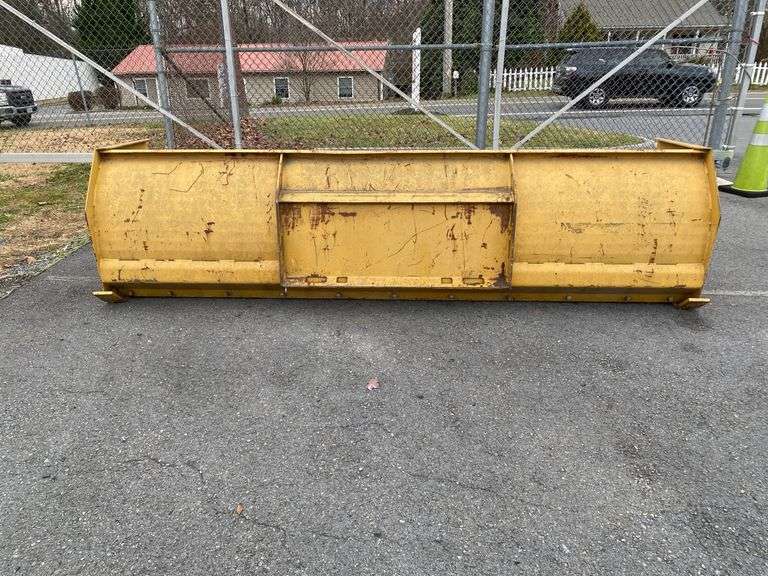 Heavy-duty 10 foot steel snow blade pusher with reinforced side panels and cutting edge. Click on Description for more information