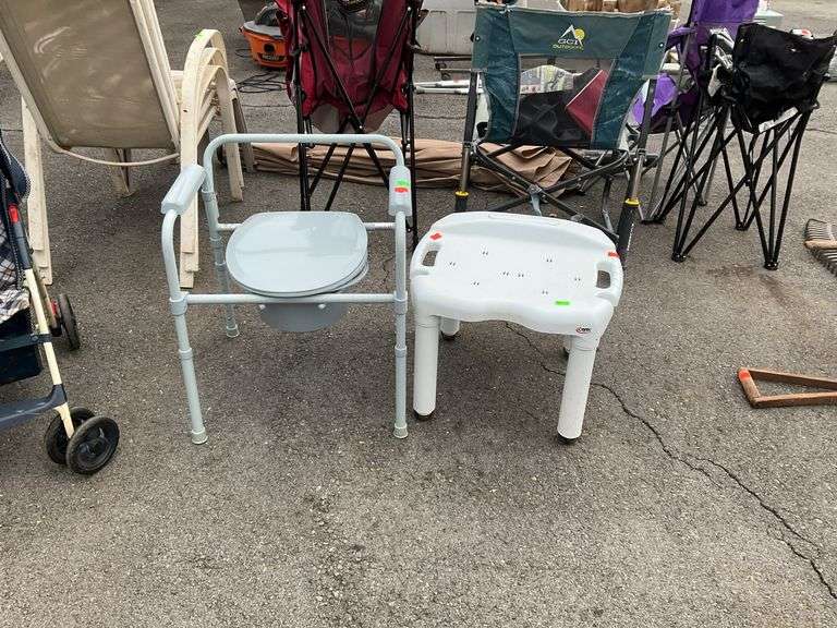 Handicap items, potty chair, bath tub seat.