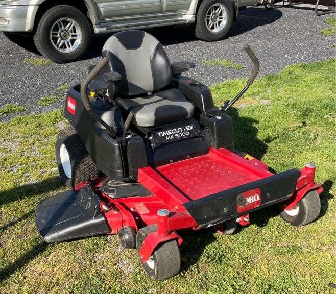 Toro mx5000 Zero Turn Mower, 150 hrs, has new battery and belt, 50” deck, Kohler 24Hp engine, Folks you couldn’t ask for better timing to buy a nice zero turn mower, from a loyal customer for years and is on a different direction with his mowing it is ready to mow for you, I can’t say enough good about this one other than You Need to have on your Bidding List, you owe it to yourself to stop by Hash Auctions and test this one out.