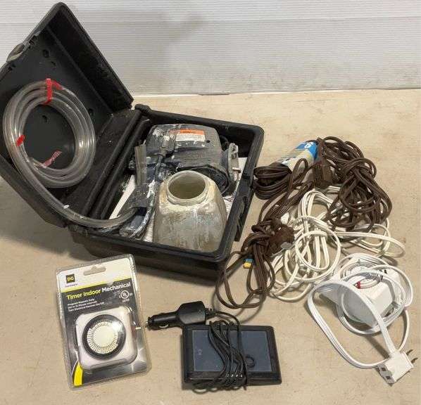 Well used paint sprayer, extension cords and more. Garmin Hash Auctions