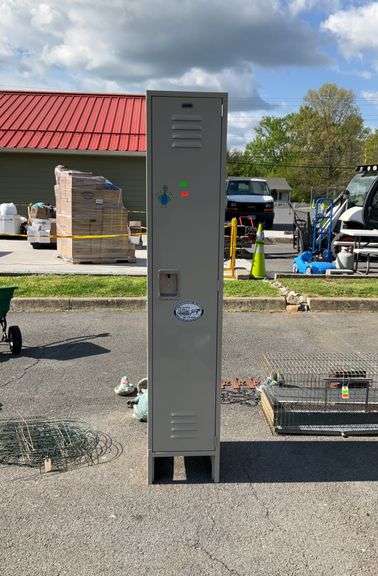 Locker, metal body, 6’6”H x 18”Depth x15”L, some small dents and a little uneven
