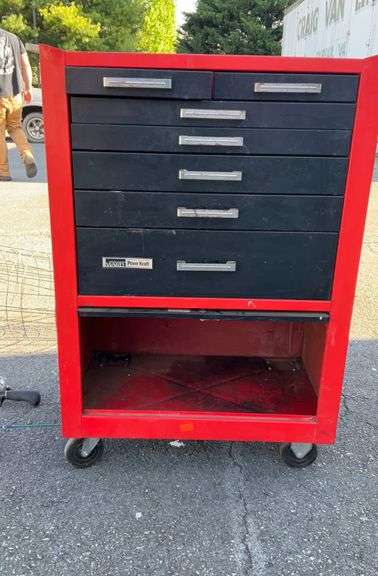 Tool chest, mobile, seven drawers, one slide door, 39”H x 27”L x 17”W