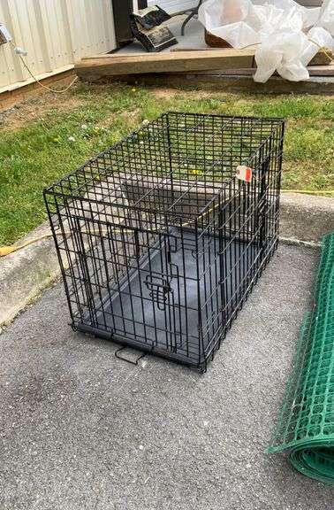 Double door Pet kennel with cleanout tray, outside dimensions, 19 X 30 x 41 inches tall