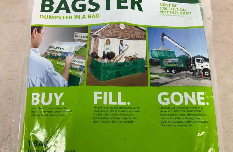 Waste Management Bagster dumpster in a bag Hash Auctions