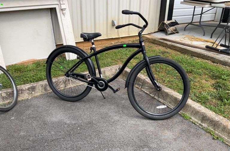 Genesis bike, 29”frame, wide bottom seat, wide poly grip handles, some dents in fenders, ready to ride condition