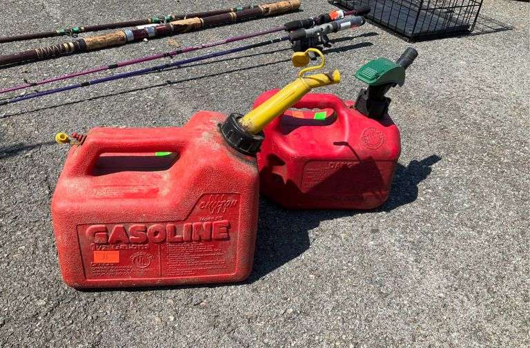 Two poly fuel cans, 1-1.5gal