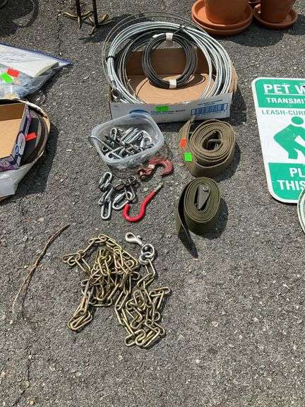 Chains, cables, hooks