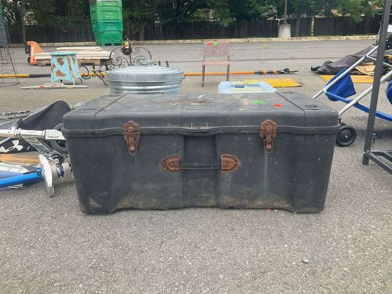Contico container, poly body, metal latching, 31”L x 16”W, rust on ...