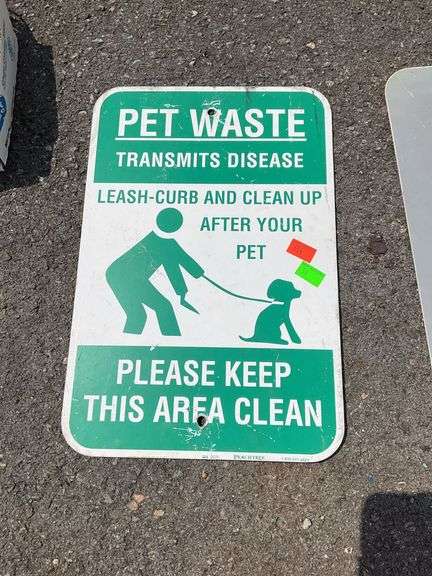 Pet waste sign, metal, 18”H x12”W