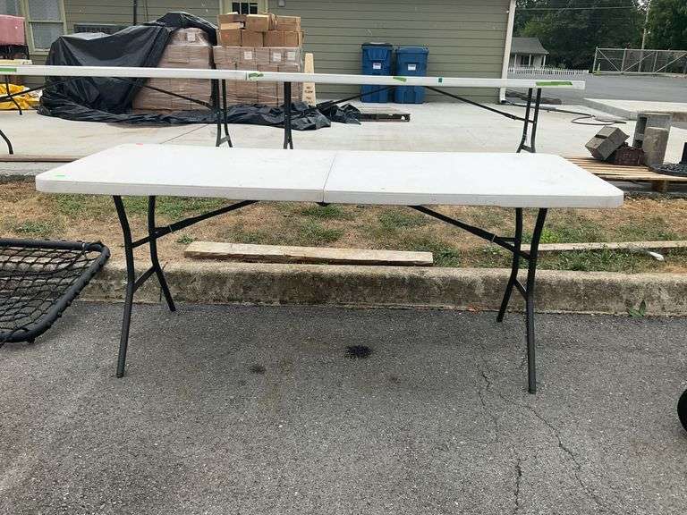 Banquet table, poly body, suitcase fold, 72”L x 29”W