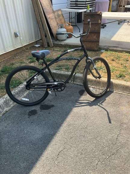 OP roller beach cruiser bike, aluminum frame, wide poly grip handlebars, wide bottom seat, brakes work and tires have air, ready to ride condition