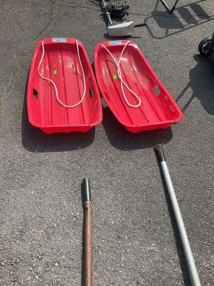 Pair of poly sleighs
