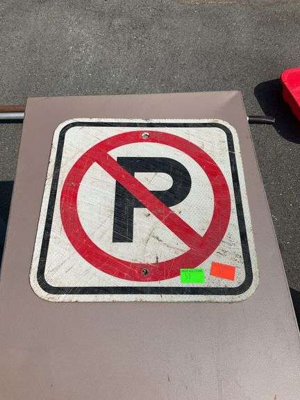 Traffic sign, “no parking”, 12x12”, metal body
