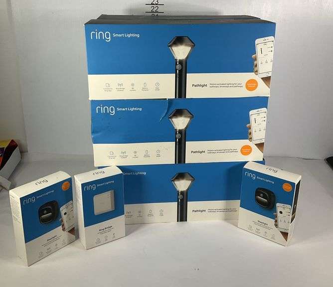 Ring Path Light Ring lighting group. Six pathway lights, two step lights and ring ...
