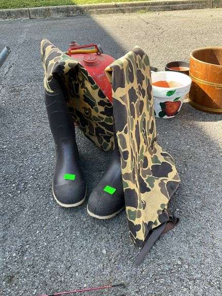 Mud boots, size 12, camouflage design, used but still plenty of use left