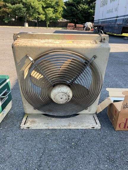 Electric fan, four blades, metal body, 24”dia, tested and working