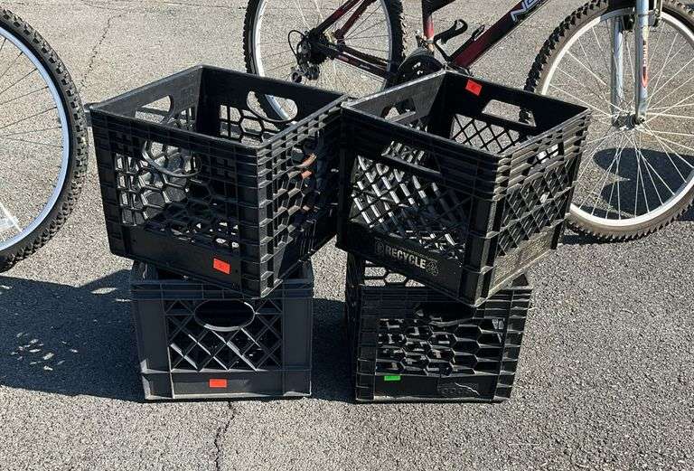 Set of four poly crates