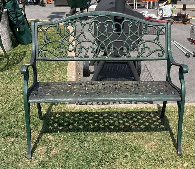 Bench, metal body, webbed style seating, 40” sitting