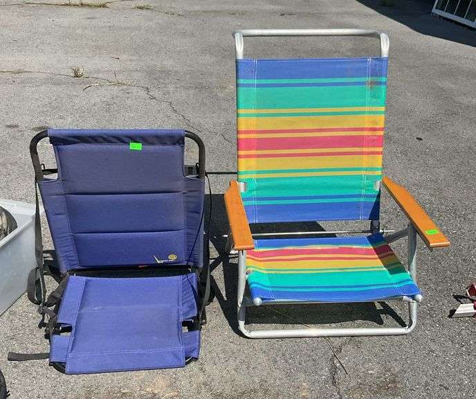 Two outdoor folding chairs