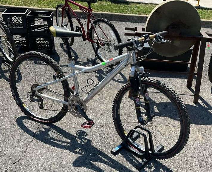 Bike, rock shox suspension, comp Ventura seat, brakes need work and tires need air