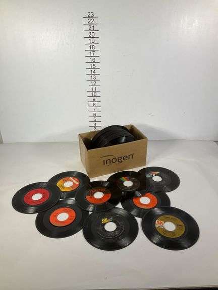 Collection of 7- inch Vinyl Records Featuring Various Artists and ...