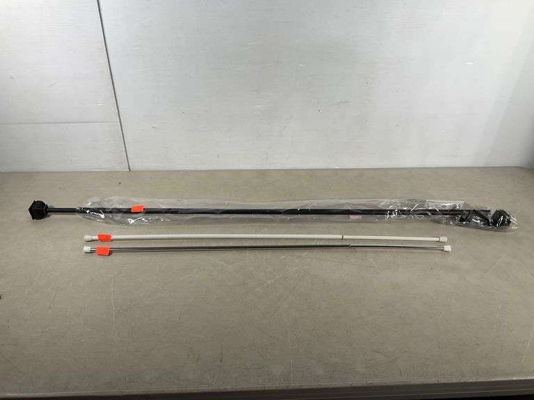 Three Simple Adjustable Rods Three Adjustable Curtain Rods with Accessories - Hash Auctions