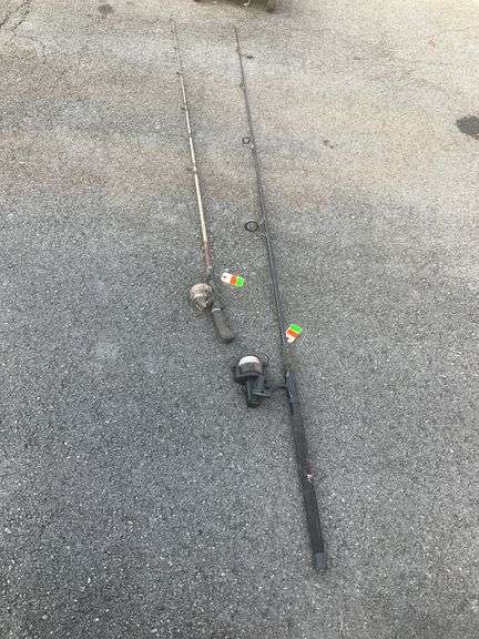 Two Fishing Poles with Attached Reels
