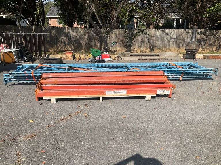 P85 16 Racking Pallet Racking Set with 4 Uprights and 12 Crossbars, 16’H - Hash Auctions