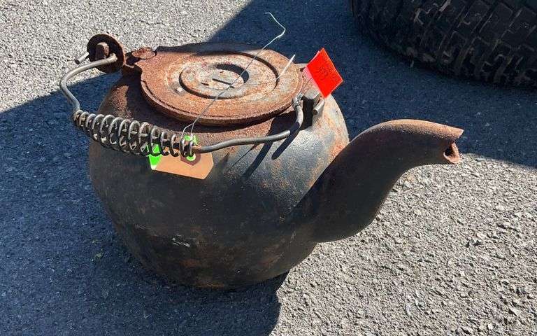 Cast Iron Teapot, 6”H, Broken Handle