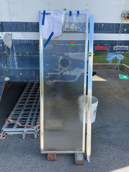 Hinged Shower Door, Series 950C, with Hardware, Privacy Glass Front