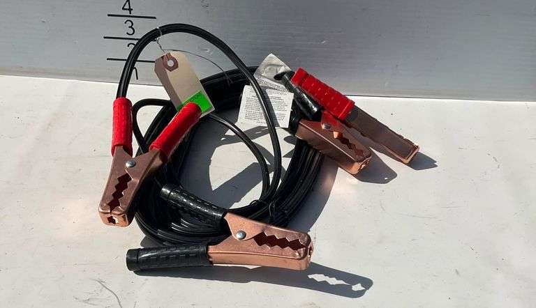 Like New Jumper Cables with Copper Clamps and Insulated Handles