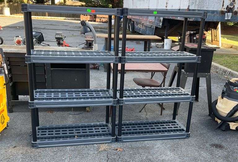 Interlocking Plano Four-Tier Vented Shelf Units