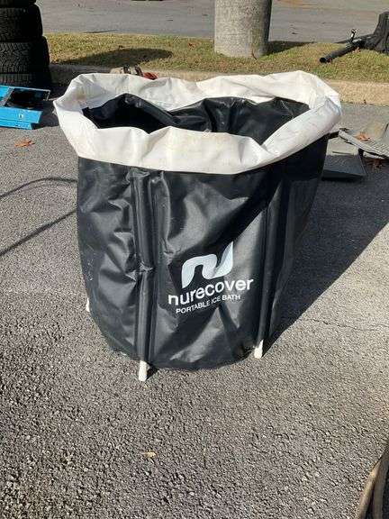 NureCover Portable Ice Bath with Black and White Liner