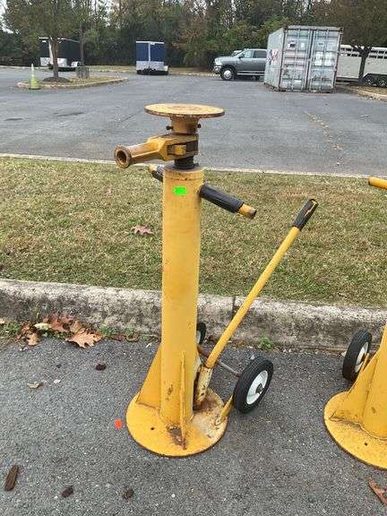 Yellow Adjustable Jack Stand with Wheels