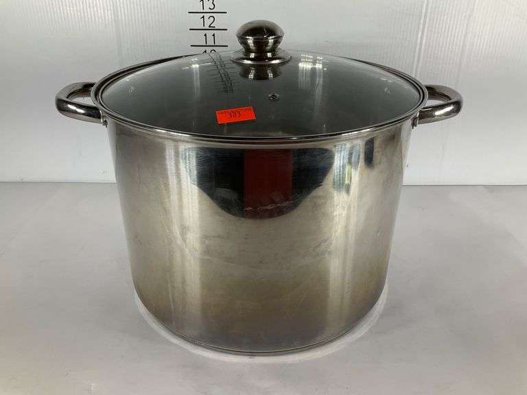 Ecolution 24-Quart Stainless Steel Stock Pot with Glass Lid - Hash Auctions