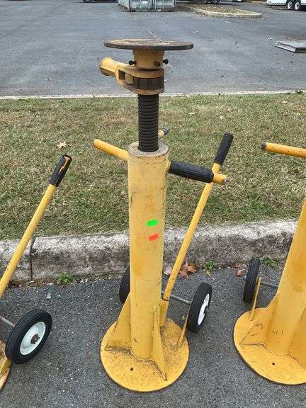 Yellow Adjustable Jack Stand with Wheels