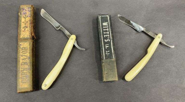 Two straight razors, J.A. Henckets Germany and Vom Cleef Corn Razor ...