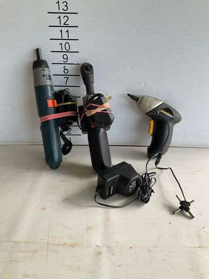 Three Cordless Screwdrivers by Black & Decker, Durofix, and Unbranded