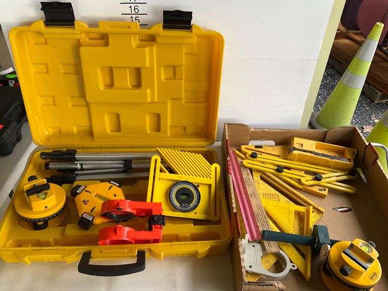 Surveying and Measuring Equipment with Carrying Cases