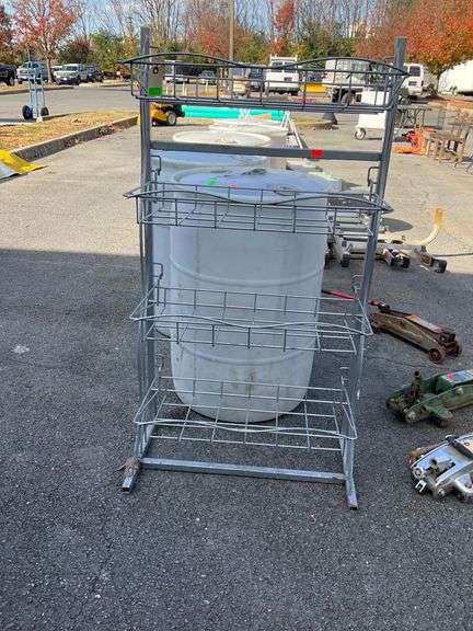 Four-Tier Grid-Style Metal Shelf Unit, 28”L x 13”W x 52”H