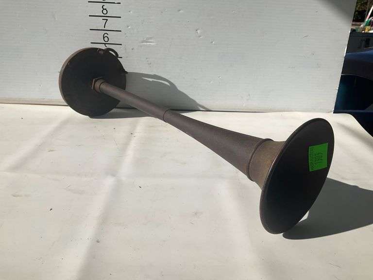 Vintage Metal Industrial Horn with Flared Bell