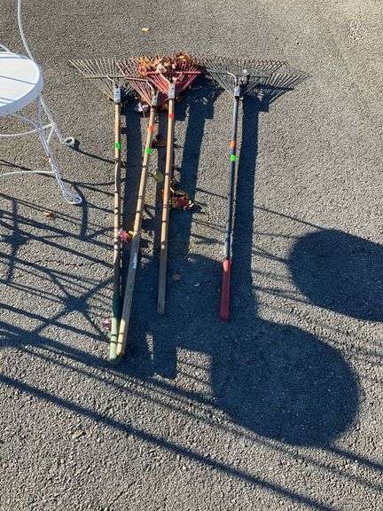 Four Metal Tine Garden Rakes