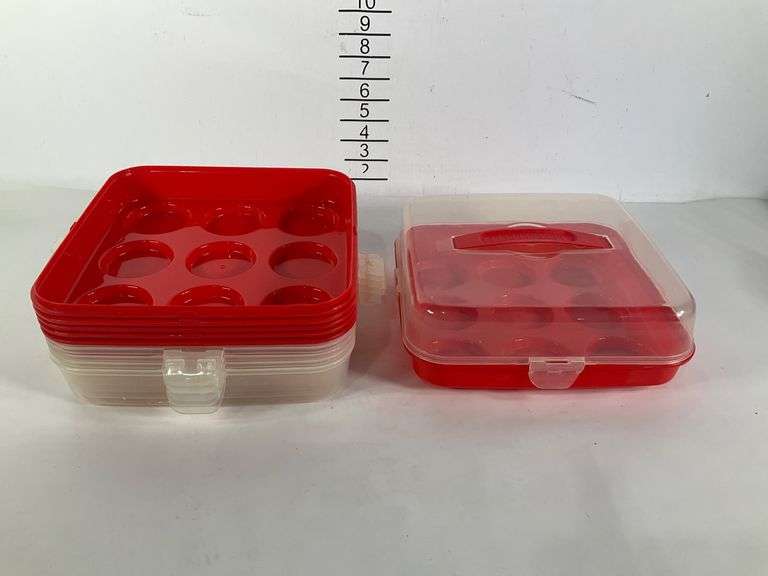 Stackable Container Red 6 Stackable Red and Clear Plastic Containers With Hinged Lids - Hash ...