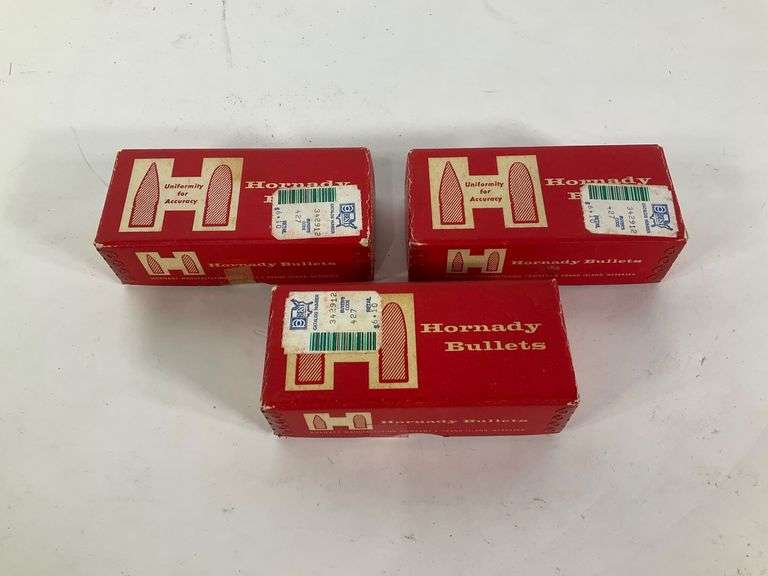 Three Boxes of Hornady .308 Spire Point Bullets, 30 Cal, 150 Gr - Hash ...