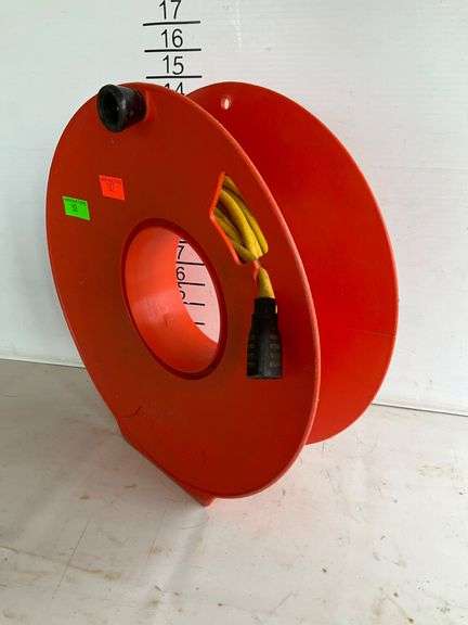 Orange Cable Reel with Yellow Power Cord