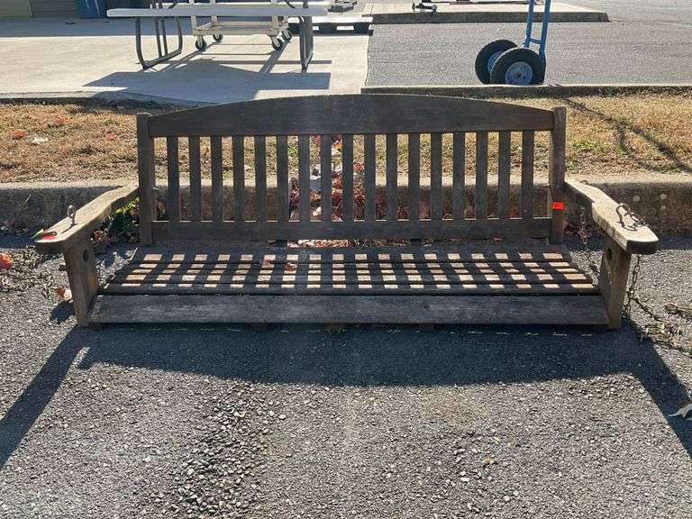 Slatted Porch Swing with 52” Seating and Side Chains