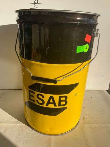 Metal Bucket with ESAB Branding, 18”H x 11”Dia