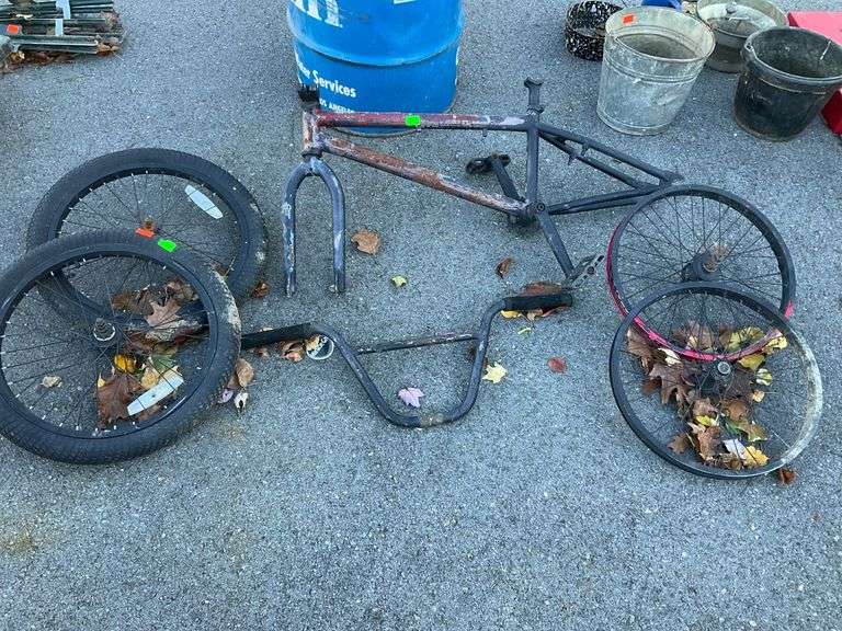 Bicycle Parts Including Frame, Handlebars, and Wheels