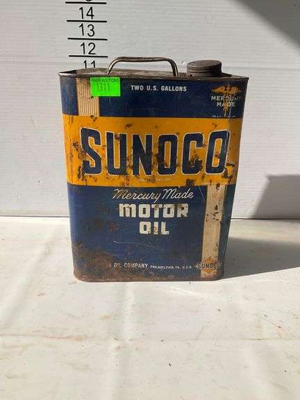 Two-Gallon Sunoco Mercury Made Motor Oil Tin